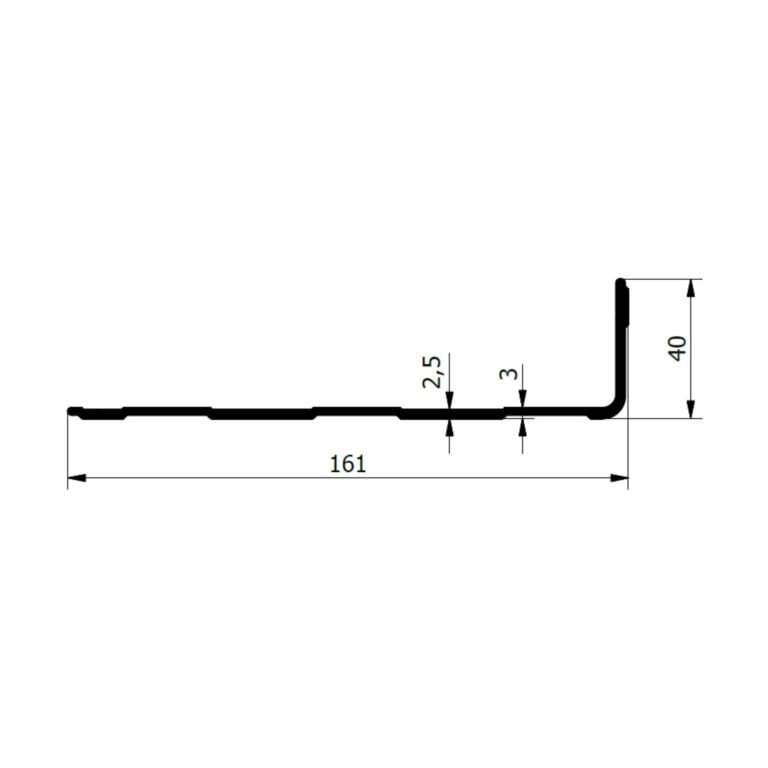 rysunek techniczny profilu wewnętrznego kontenera katownik 160 mm